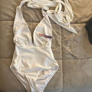 Elegant Cream One-Piece Swimsuit